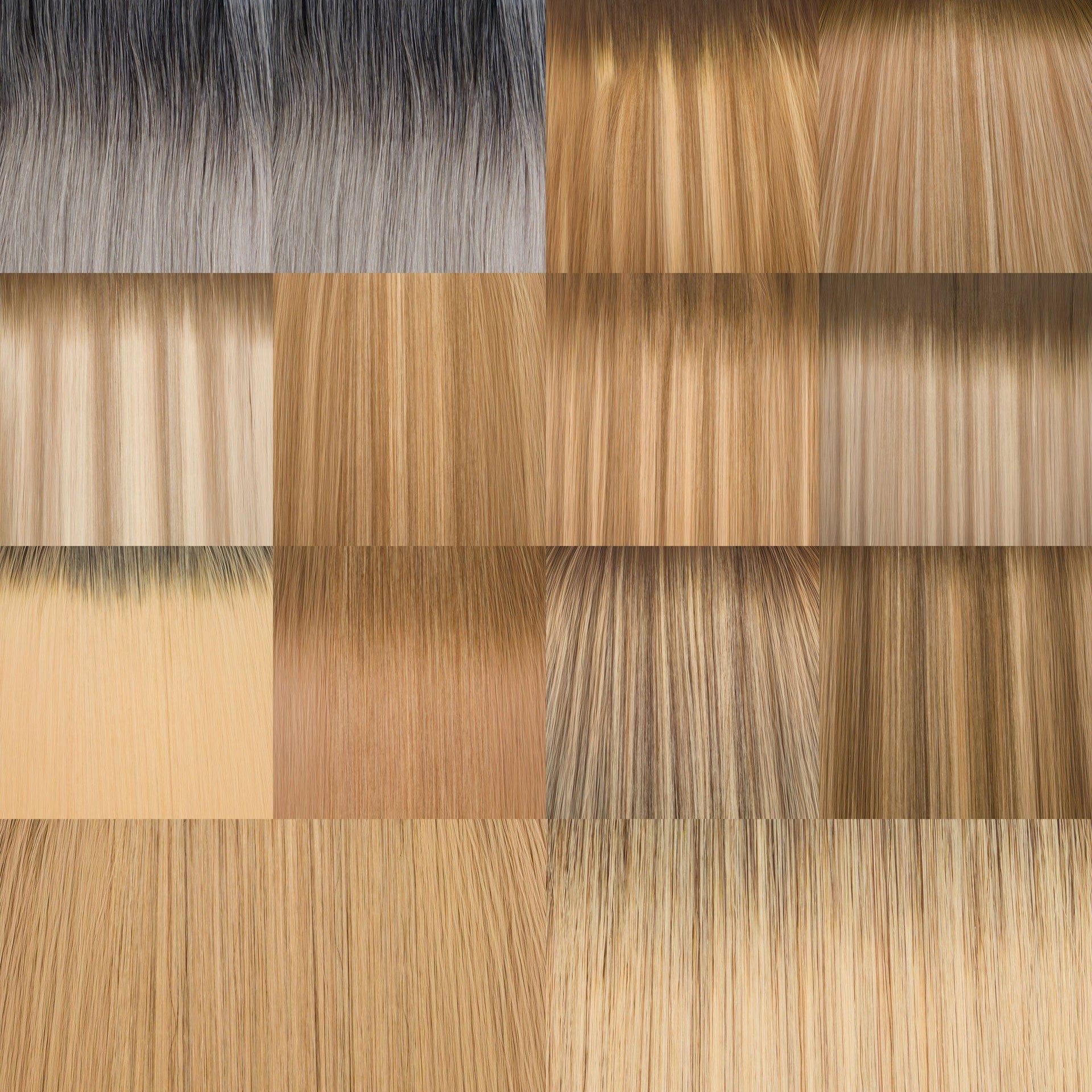 Balayage shade collage