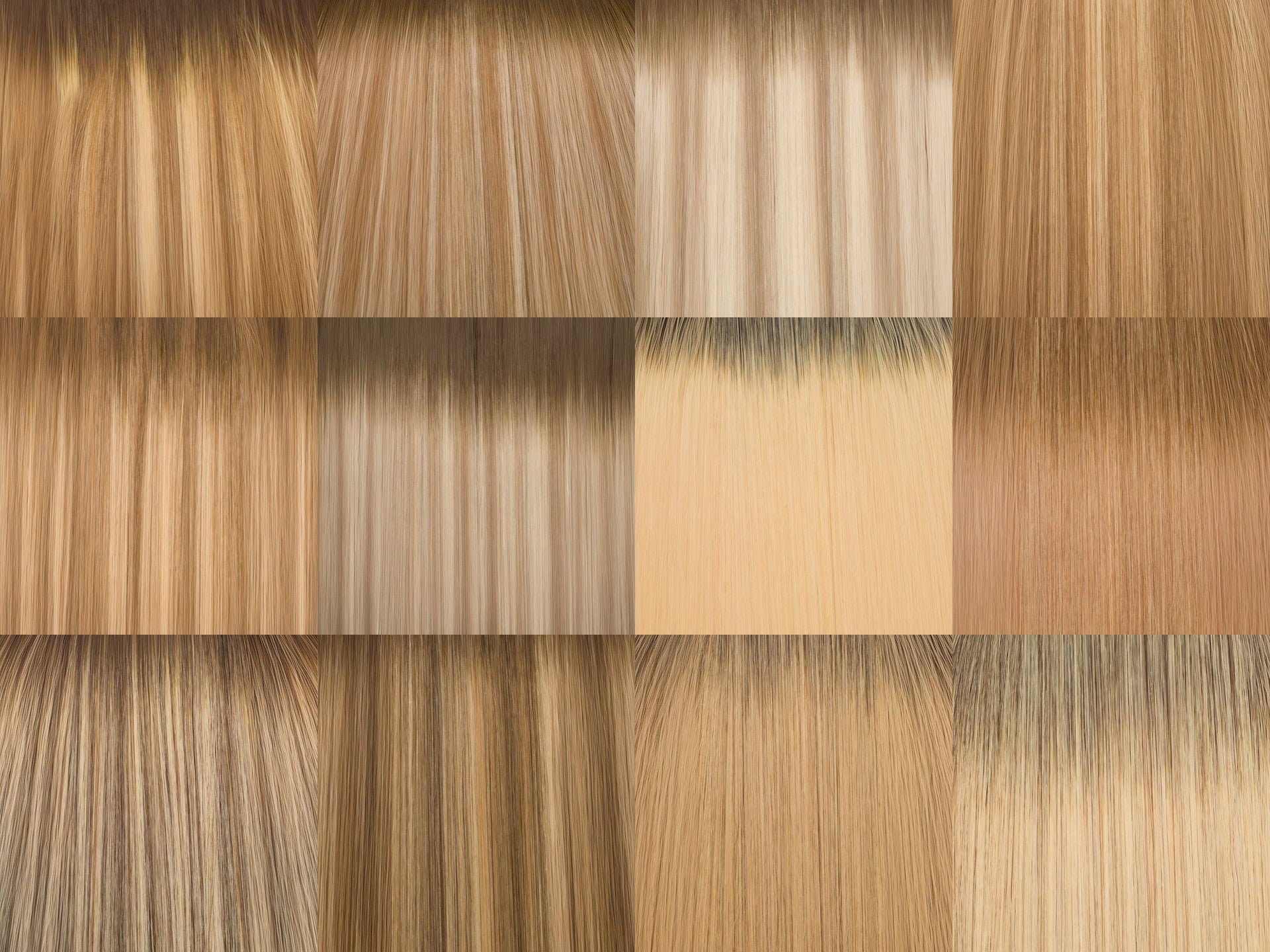 Balayage Volume Weft shade collage