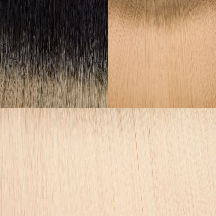 Rooted Volume Weft shade collage