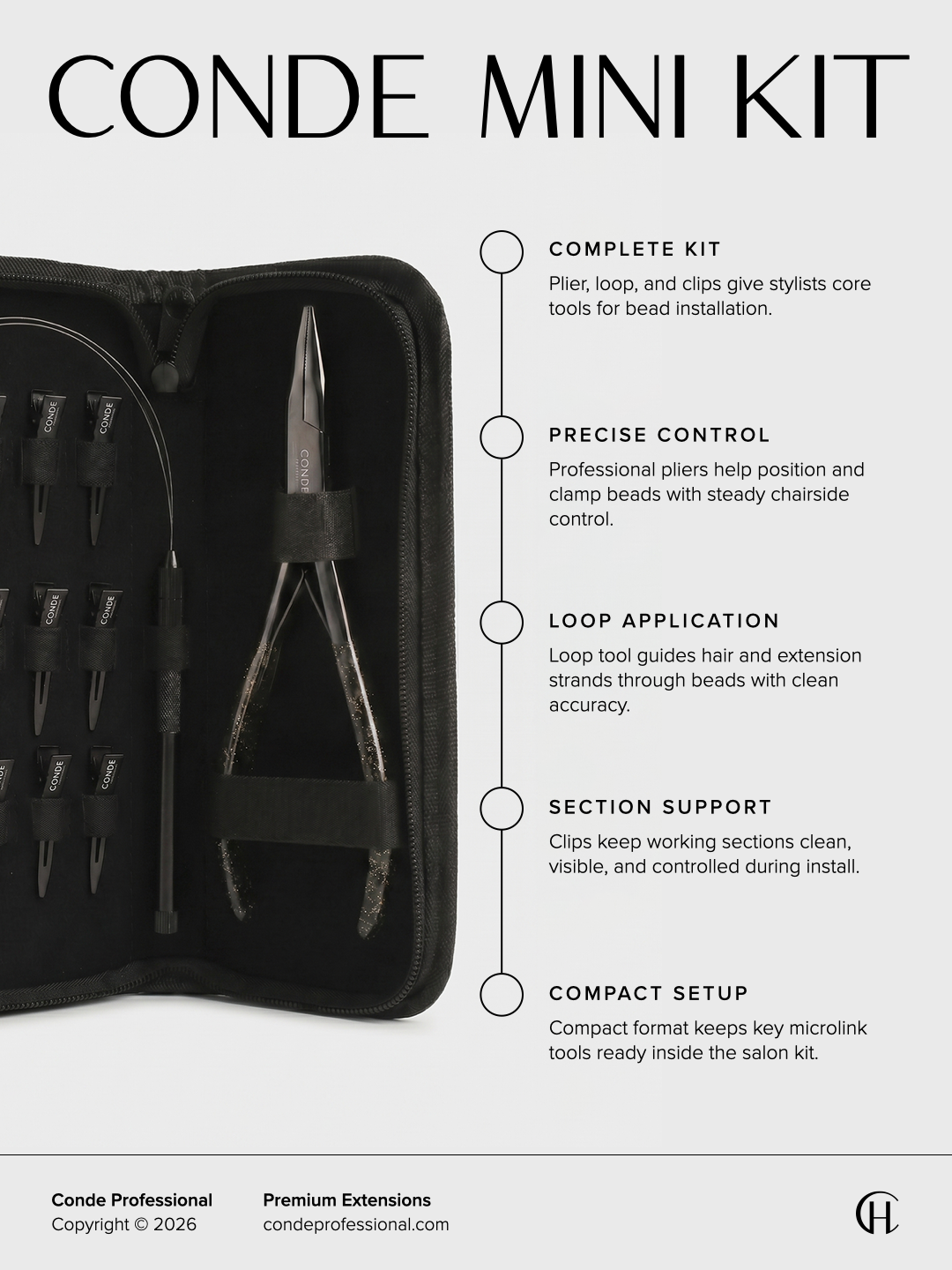 Conde Hair Plier Loop Clip Microlink Mini Kit