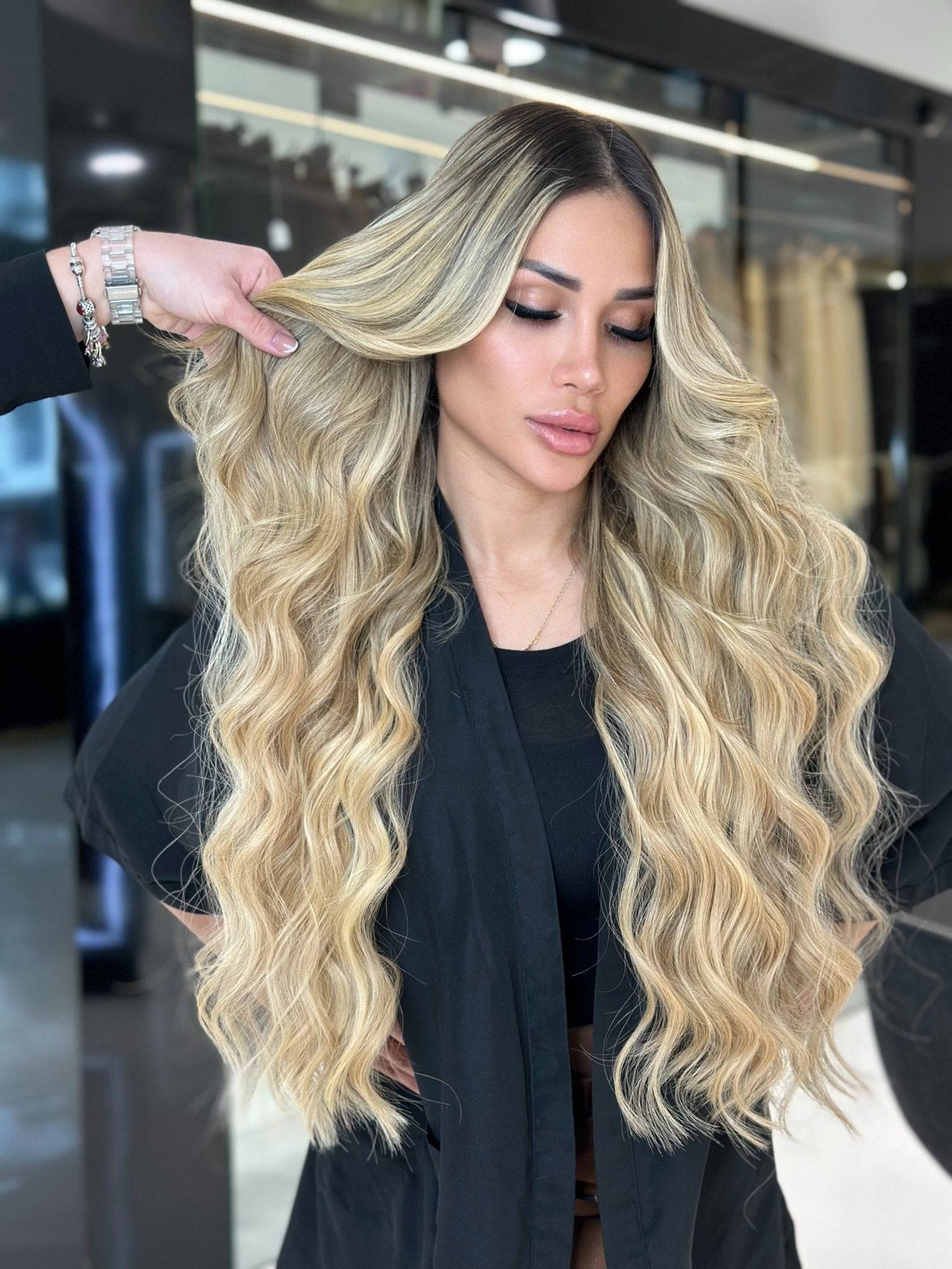 K-tip Vanilla #5/6/11 Balayage hair extensions - balayage shade by Conde Professional - view 4