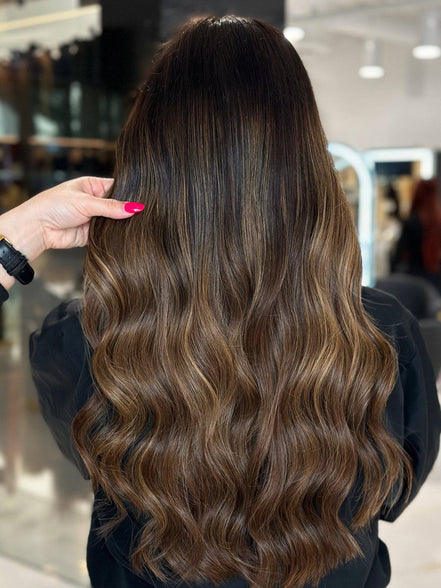 Tape-In Stunning Brown #6/9 Bronde — styled view