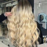 Tape-In Dark Blonde Melt #6/11 Rooted — close-up detail