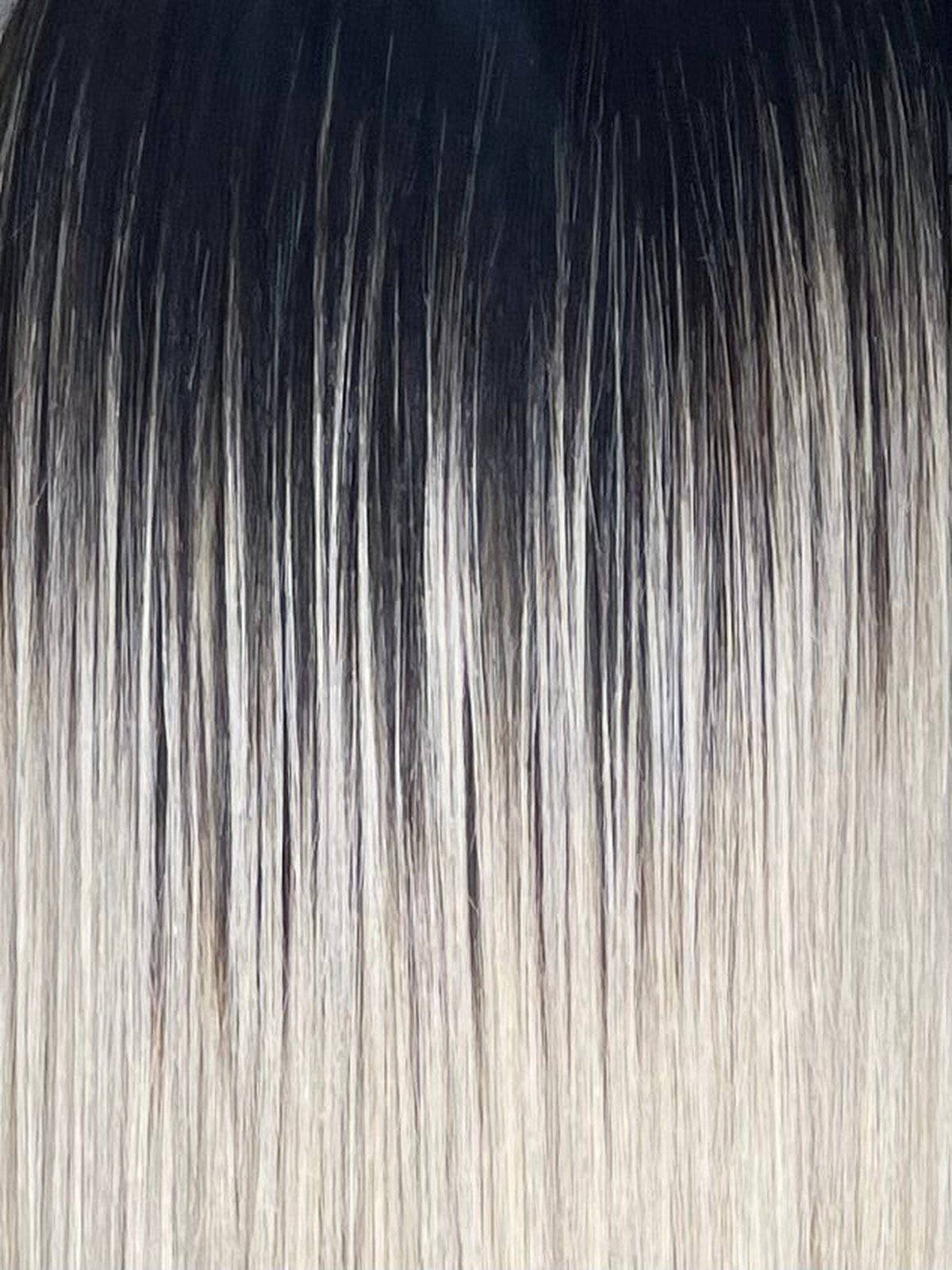 Tape-In White Blonde #4/12 Rooted color swatch detail